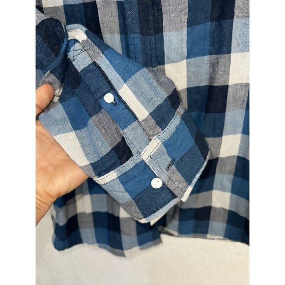Wallin & Bros Flannel Shirt Mens XL Button Up Blue Plaid NWTS NEW Cotton (X) - Picture 5 of 9